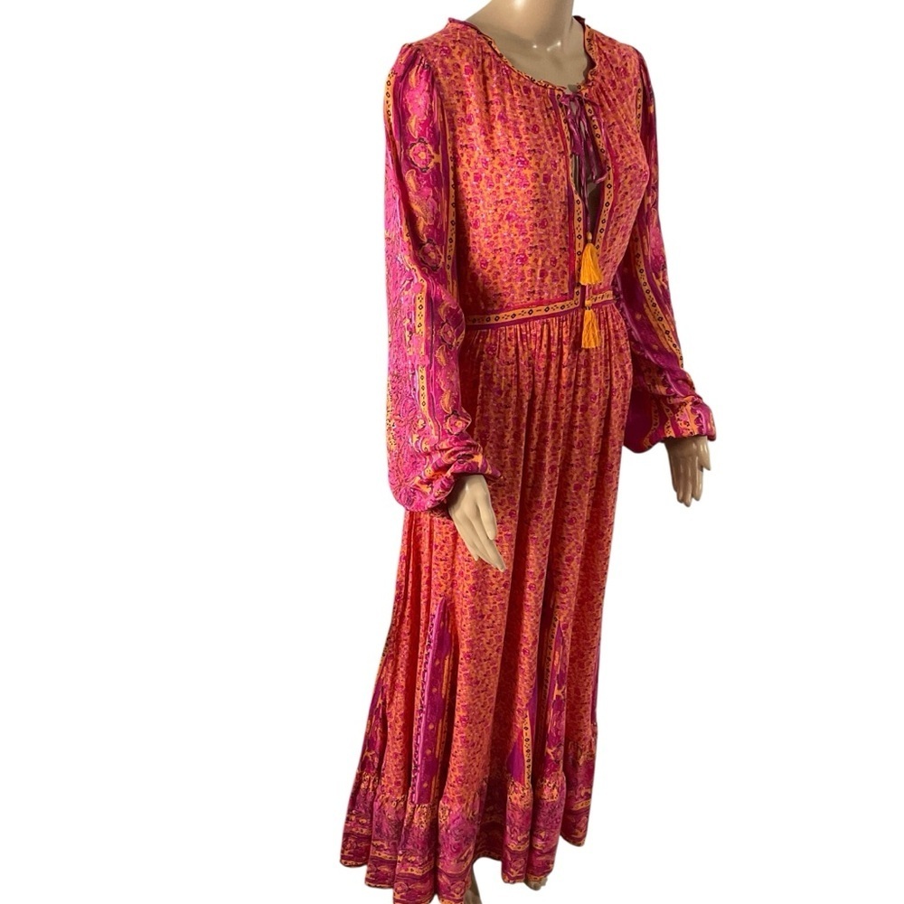Free People Happy Feelings Maxi Dress Pink Orange Boho Floral Size size Large - Picture 2 of 15
